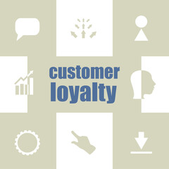 Text Customer loyalty. Marketing concept . Infographic Elements. Business icon set