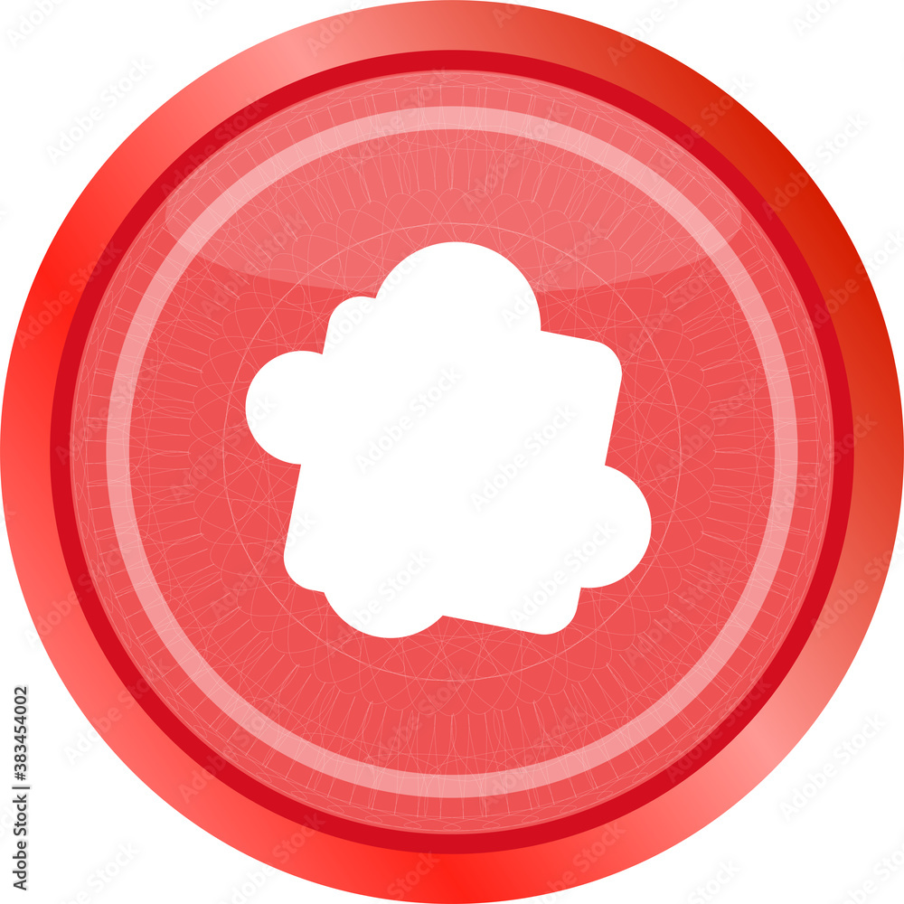 Poster glossy cloud web button icon . flat sign isolated on white
