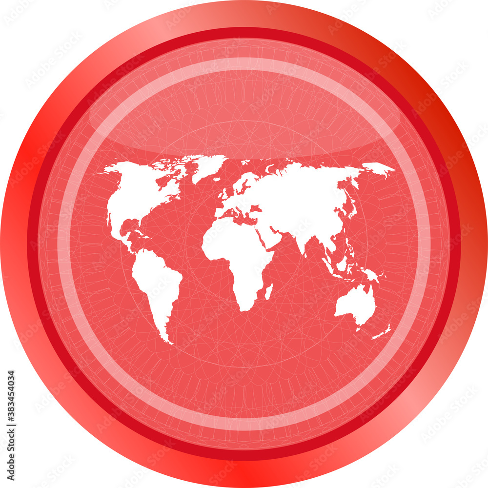 Poster globe icon, earth world map on web button