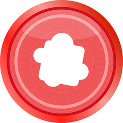 Glossy cloud web button icon . Flat sign isolated on white
