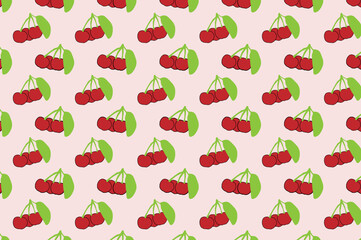 cherry fruit pattern. Suitable for backgrounds and wallpapers.