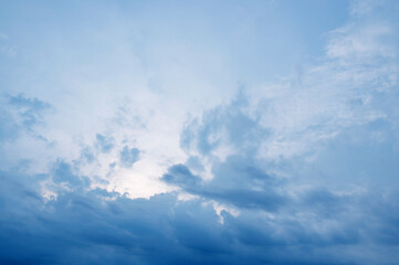 Beautiful sunset sky with clouds, Summer background