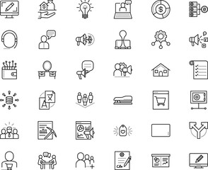 business vector icon set such as: speak, secure, business person, research, male, glass, interface, word, policy, sharing, statistic, street, architecture, telephone, development, forward, interior