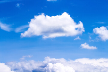 Obraz premium Cloud sky summer day white bright blue background with space