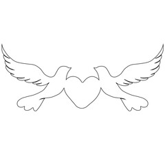 Beautiful dove bird with heart vector illustration.