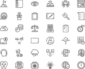 business vector icon set such as: window, ring, statistics, colleague, artificial intelligence, exam, lightbulb, telephone, container, airplane, binder, choice, advertising, webpage, blueprint