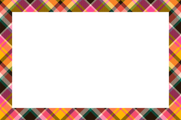 Vintage frame vector. Scottish border pattern retro style. Tartan plaid ornament.