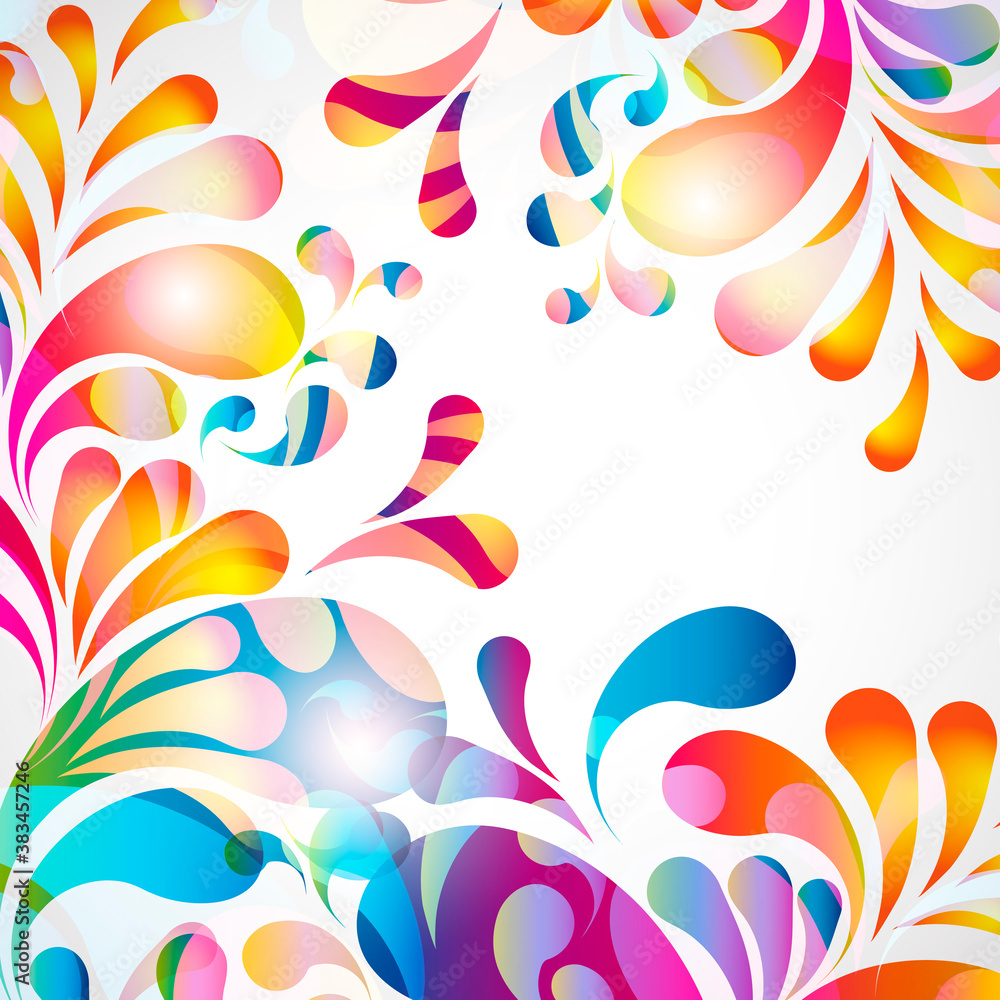 Aufkleber Abstract background with bright teardrop-shaped arches.