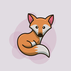 Cute Fox Cartoon Illustration Vector