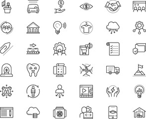 business vector icon set such as: asic, e-learning, find, simple, birth, training, targeted, climbing, excel, baby, vehicle, finish, moving, dress, deliver, presentation, allocation, egg, yes