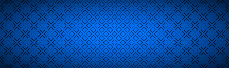 Blue abstract banner with outline of squares. Simple vector header