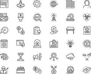 business vector icon set such as: interface, jury, inspiration, travel, stock, talk, download, polygonal, isometric, megaphone, news, resource, task, wireframe, per, telemarketing, worldwide, stand