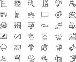 business vector icon set such as: graduate, hammer, shipping, blank, patient, say, material, conflict, formal, seminar, creativity, system, personnel, conversion, wi-fi, speed, drafting, stand, arrow
