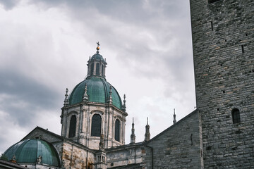 The Duomo di Como on a cloudy day. Como is a city in northern Italy, touristic destination