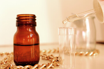 original flower remedy for health in glass jar