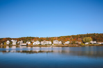 Fototapeta na wymiar Boothbay Harbor in Autumn, Maine
