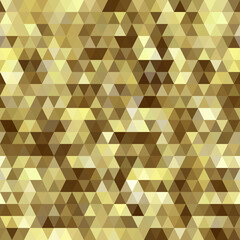 Seamless pattern of a triangles.. Aztec ornament. Vector image. Seamless pattern. Gold shine texture.