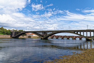 Fototapeta na wymiar The Royal Tweed Bridge in Berwick Upon Tweed