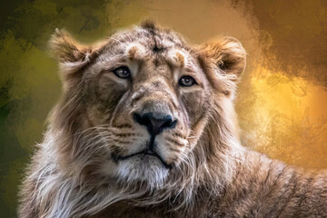 Obraz na płótnie Canvas portrait of a male lion