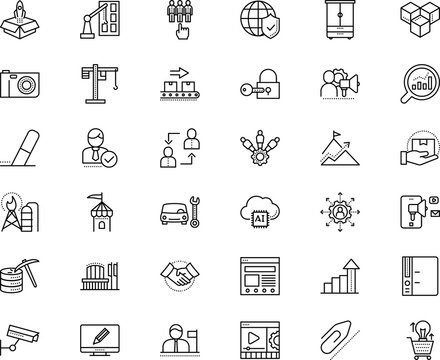 business vector icon set such as: photographer, champion, space, petrol, avatar, eraser, password, cold, vehicle, world, open, estimation, crime, note, capture, organize, agree, high, holder