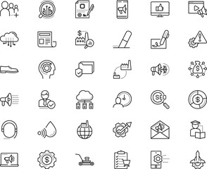 Fototapeta premium business vector icon set such as: recovery, microphone, elegance, smartphone, operator, stylus, technician, shoe, headset, optical, artificial intelligence, manufacture, right, 3d, rational, software