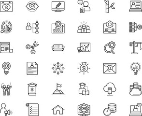 business vector icon set such as: time, group, cut, calendar, hardware, draw, advice, crypto, mark, contour, comfortable, hiring, assistance, save, brand, data warehouse, creativity, contract