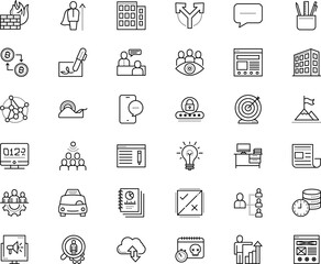 business vector icon set such as: occupation, developer, current, chair, expense, sms, day, energy, scull, community, newspaper, slider, apartment, conference, position, market, banner, schedule