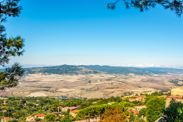 Fototapeta na wymiar View to Countryside near Voltera town - Italy