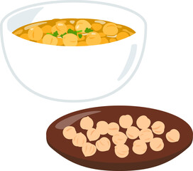 ひよこ豆のカレーと乾燥ひよこ豆