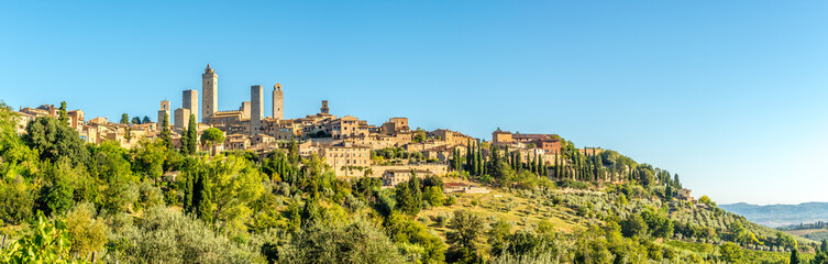 Fototapeta na wymiar Panoramic view at the Town of San Gimignano - Italy