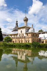 Fototapeta premium Yaroslavl region; Rostov; Summer day in the Rostov Kremlin. Church of the icon of the mother of God Odigitria; 17th century; Moscow Baroque
