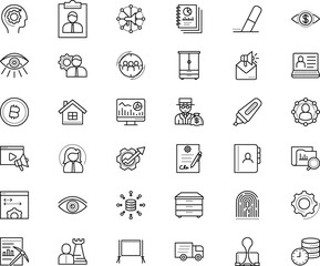 business vector icon set such as: icons, closet, data aggregation, optimization, revenue, campaign, chat, group, problems, bit, partnership, id, fast, source, stay home, motion, call, stationary