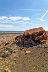 Fototapeta na wymiar Wrecked old car - Durham Heritage Coast