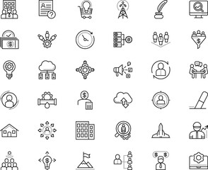 business vector icon set such as: dollar, message, water, paper, gasoline, identity, electric, electricity, platform, start, cogwheel, lecturer, advertising, minute, screen, plumber, oil, science