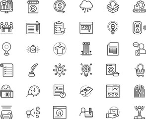 business vector icon set such as: sticker, tax, package, lock, lucrative, road, assistance, industry, cloud, housework, control, coding, urgent, clear, infrastructure, question, production