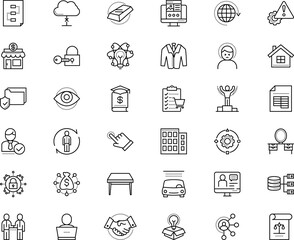 business vector icon set such as: caution, remove, economics, fresh, space, help, print, elements, dinner, sourcing, algorithm, purchase, direction, contest, income, place, stand, professional