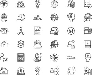 business vector icon set such as: networking, discussion, elections, footwear, campaign, imagination, wardrobe, refinery, personality, artificial, base, event, subway, estimation, compound, foot