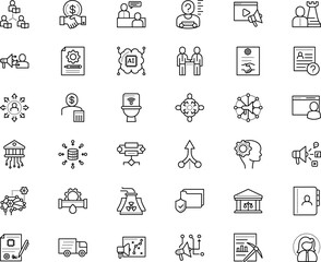 business vector icon set such as: friend, reading, wireless, helpful, piece, room, pollution, asynchronous learning, consolidation, delivery, creative, court, module, crossroad, education, protect