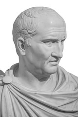 Cicero, the greatest ancient roman orator, marble statue in front of Rome Old Palace of Justice,...