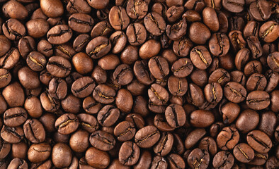 freshly roasted coffee beans background