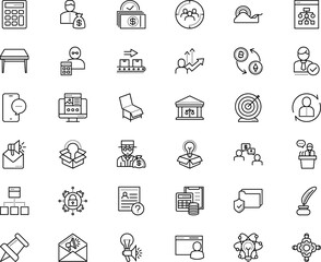 business vector icon set such as: icons, chemistry, young, recession, outside, wealth, insurance, belt, crypto-exchange, bargain, grunge, reduction, ok, more, sport, warehouse, choice, partnership