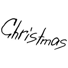 Fototapeta na wymiar Christmas text. Christmas lettering theme. Vector illustration of handwriting, calligraphy, the word Christmas in English.