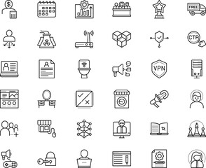 business vector icon set such as: increase, router, panel, chess, firewall, sale, star, interview, through, note, force, ppc, seminar, project management, tired, wc, building, electric, drawer