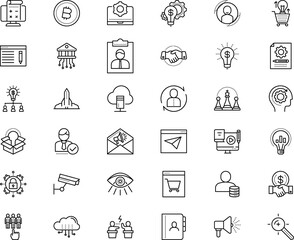 business vector icon set such as: optical, vote, keyword targeting, add, badge, laptop, book, idiom, arrow, keywords, workforce, study, glowing, together, bright, chessman, secured, balloon, eyeball