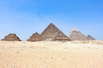 Egypt, Giza. Desert of ancient Cairo. Excursion.