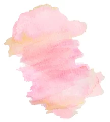 Stickers pour porte Chambre fille Tache d& 39 aquarelle texturée rose abstraite girly délicate isolée sur fond blanc. Élément de design romantique élégant pour cartes de vœux, affiches, bannière