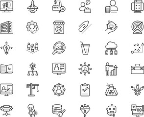 business vector icon set such as: chat, attention, invention, collaborate, radioactive, excel, crowd, survey, contour, kit, loan, page, danger, brainstorming, fastener, phone, paperwork, generation