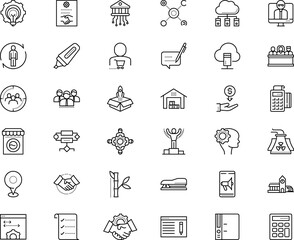 business vector icon set such as: space, drawing, source, lamp, card, e-learning, mind, info, comments, architecture, tower, score, best, adult, position, end, passenger, podium, win, resources