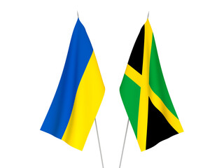 Ukraine and Jamaica flags