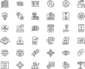 business vector icon set such as: teacher, screen, admin, store, shelf, portable, anatomy, problem, electronic, assignment, beneficiary, share, holding, interview, unity, analyze, revenue, woman, men